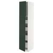 METOD/MAXIMERA Visoka omara z 2 vrati/4 predali, bela/Havstorp globoka zelena, 40x60x200 cm