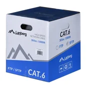 Lanberg LANBERG SFTP KABEL CAT.6 305M CU ŽICA SIVA