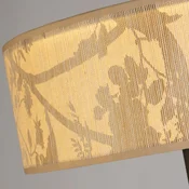 Searchlight Stojna svetilka Isla, premer 40 cm, rjava, bež, bambus, jeklo - Dnevna soba/jedilnica - bež, rjava, črna