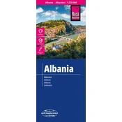 shumee Albanija 1:220.000. Vodoodporni cestni in turistični zemljevid. Izdaja 2025. Potovalno znanje in izkušnja