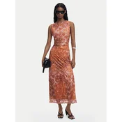 Desigual Cocktail obleka Lua 25WWVK26 Oranžna Slim Fit