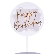 shumee Prozoren bel akrilni nadvložek z zlatim napisom Happy Birthday