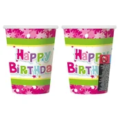 shumee Papirnati kozarčki Happy Birthday roza 270ml 6 kosov