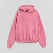 Roze boxy duks sa kapuljacom i natpisom