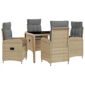 Vanjski set za objedovanje 5 pcs Bež i svijetlo siva