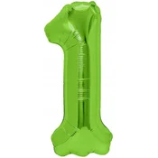 Rojstnodnevni balon številka 1, zelen, 100 cm