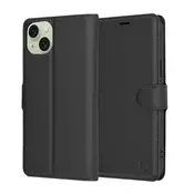 Etui Techsuit Leather Folio za iPhone 15 Plus - črn