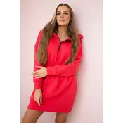 Insulated dress with hood raspberry