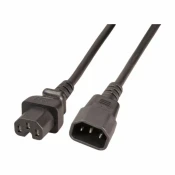 EFB napajalni kabel 220V podaljšek 3m C14-C15 črn