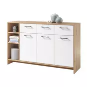 KOMODA 135/92/38 cm bela, boja hrasta