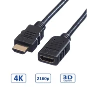VALUE Value HDMI podaljšek HDMI-A  vtič\, HDMI-A  vtičnica 2.00 m črna 11.99.5575 #####4K UHD\, zaščiten HDMI kabel, (20417268)