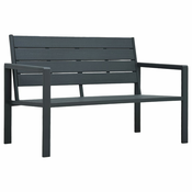vidaXL Vrtna klop 120 cm HDPE siva videz lesa