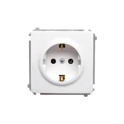 shumee Simon Basic Enojna vtičnica schuko z/u 16A IP20 z zaporo za tirnico bela BMGSZ1z.01/11
