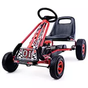Northix Otroški gokart na pedala 98x59x61 cm nosilnost 30 kg rdeč