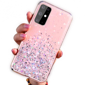 Silikonski ovitek z bleščicami SPARKLE za Samsung Galaxy S21 FE G990 - roza