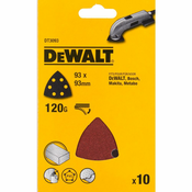 Brusni papir DEWALT 93 x 93 mm, P120, Velcro (10 kos) DT3093