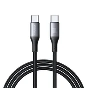Joyroom Pleteni kabel USB-C S-A28 60 W 1 m - črne barve