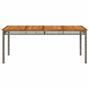Vrtni stol sivi 180 x 90 x 75 cm od poliratana i drva bagrema