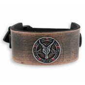 Zapestnica Baphomet - rjava - rdeči kristali - LSF1 62-a