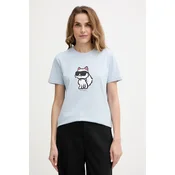 Karl Lagerfeld Majica  pastelno modra / rdeča / črna / bela