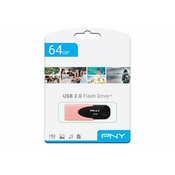 Memorija USB FLASH DRIVE, 64 GB, PNY Attaché 4 Plastel, FD64GATT4PAS1KL-EF, USB, rozi