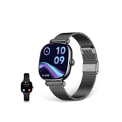 KSIX, smartwatch Iria, 1,7 AMOLED, 4 dana aut., met. i silikon. narukvica, crni