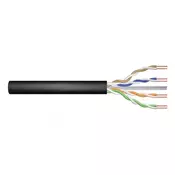CAT 6 U-UTP outdoor installation cable, 250 MHz Fca (PVC), AWG 24/1, w/o cross, 500 m, sx, black