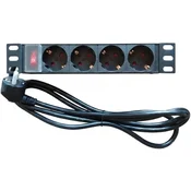 ExeLink Razvodni PDU panel za REK 10inca sa 4 uticnih mesta (aluminijum),1U