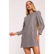 Made Of Emotion Womans A-line mini dress with long sleeves - graphite