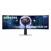 Samsung G93SD računalniški monitor 124,5 cm (49) 5120 x 1440 slikovnih pik Dual QHD OLED Srebrna