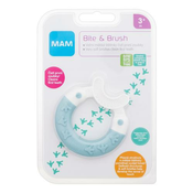 MAM Bite & Brush Teether 3m+ Turquoise gricalica s dlacicama za cišcenje prvih zubica 1 kom