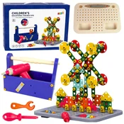 slomart LEAN TOYS gradbeni bloki v kovčku z izvijačem