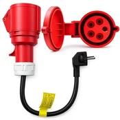 Qoltec Adapter za polnilce EV | CEE 32A 5P 400V na SCHUKO 230V
