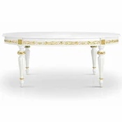 Casa Padrino luxury baroque dining table white/gold 160-210 cm - Baroque furniture - Made in Italy