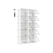 Songmics Obešalnik za čevlje 10 predelkov 32x165x125 cm bel