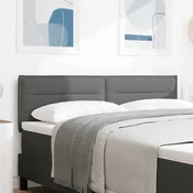LED glava kreveta s LED trakama Tamno siva 160 cm tkanina