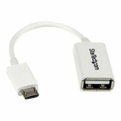StarTech.com 5in White Micro USB to USB OTG Host Adapter M/F - Micro USB Male to USB A Female On-The-Go Host Cable Adapter - White (UUSBOTGW) - USB adapter - USB to Micro-USB Type
