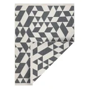 eoshop Geometrijska preproga TWIN 22992, bombažna, obojestranska, okolju prijazna, z robovi - antracitna/krem ( - Velikost: 140x190 cm)
