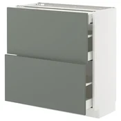 METOD / MAXIMERA Pod.ormaric i 2fronta/3fioke, bela/Nickebo mat sivozelena, 80x37 cm