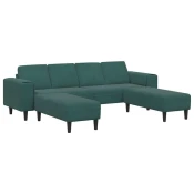 Kauc za dnevni boravak 3 pcs Tamnozelena 250 x 188 x 76 cm