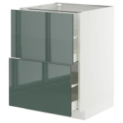METOD / MAXIMERA Pod.element, 2fronta/2vis.fioke, bela/Kallarp tamna sivozelena visokog sjaja, 60x60 cm