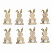 Rayher. Leseni okraski Zajčki, zlati, 4.5cm, samolepilni, set 8