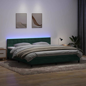 vidaXL vidaXL Box spring postelja z vzmetnico temno zelena 180x220 cm žamet, (22011382)