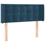 Vidaxl Vzglavje z ušesi temno modro 103x16x78/88 cm žamet