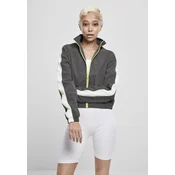 Womens jacket with short stripes darkshadow/electriclime