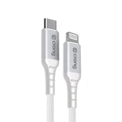 shumee Crong Armor Link - USB-C kabel za hitro polnjenje Lightning MFi 150 cm (bel)