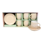 Sigma Set šolja za kafu RXG-N240760A, 180ml, Porcelan, 6 komada, Cof-bež