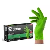 Bradas DIAMOND nitrilne rokavice, močne, kemično odporne, 50 kosov, zelene - (velikost: XXL (10-11)) BR-RWJNDGR11