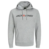 JACK & JONES Majica JJECorp svetlo siva/mandarina/črna