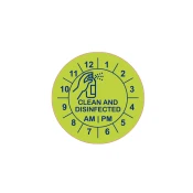 Zelena Nalepke Čisto in Razkuženo Ura (500 kom) - Clean & Disinfected Clock
